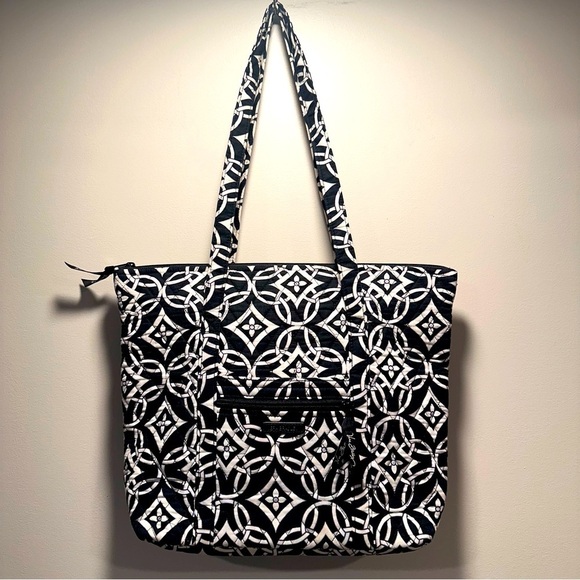 Vera Bradley Set of 3 in Black Patterns. Villager Bag, Accordion Wallet & Zip ID - Picture 4 of 16